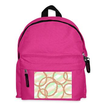 Brown Circles Background - Kids' Backpack - fuchsia - Front