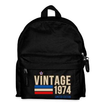 Jahrgang 1974 limitierte Auflage - Kinder Rucksack - Schwarz - Vorne