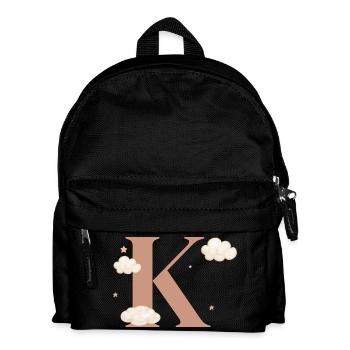 Buchstabe k bewölkt Sterne - Kinder Rucksack - Schwarz - Vorne