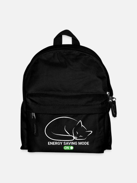 Cat in power saving mode - Kids' Backpack - black