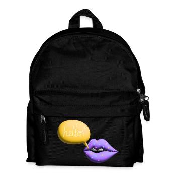 Mouth Hello Lips Retro 3D Colorful - Kids' Backpack - black - Front