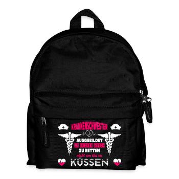 Pflegerin Geschenke Pflege Lustig Krankenpflegerin - Kinder Rucksack - Schwarz - Vorne
