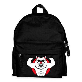 hibou bodybuilder muscles biceps poses gym rat cool - Sac à dos Enfant - noir - Devant