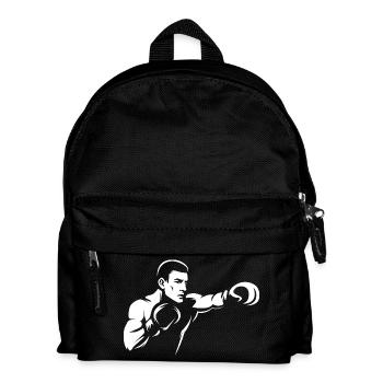 Boxer Punch Illustration - Kampfsport Training - Kinder Rucksack - Schwarz - Vorne