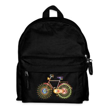 Bunt verziertes Fahrrad –kreativ & außergewöhnlich - Kinder Rucksack - Schwarz - Vorne
