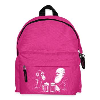 Charles Darwin trinkt Bier mit Affe - Kinder Rucksack - Fuchsia - Vorne