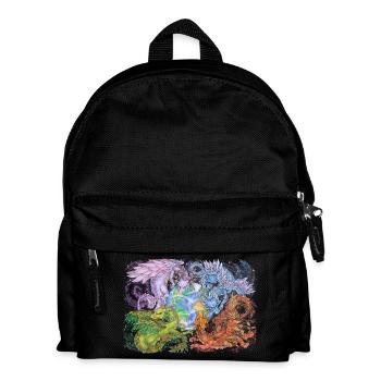 Fantasy Jahreszeiten Drachen Erde Mythologie - Kinder Rucksack - Schwarz - Vorne