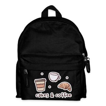 Bakery and Coffee Shop Illustration - Kids' Backpack - black - Front