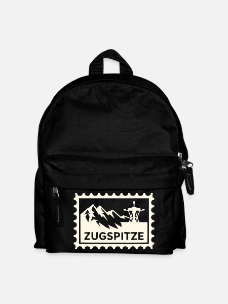 Mountain peak with cable car design - Kids' Backpack - black