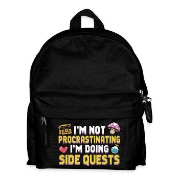 Im Not Procrastinating Im Doing Side Quests - Kids' Backpack - black - Front