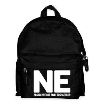 NE? Cool rejection shirt with a clear message - Kids' Backpack - black - Front