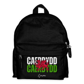 Cardiff Wales, Welsh pride - Kids' Backpack - black - Front