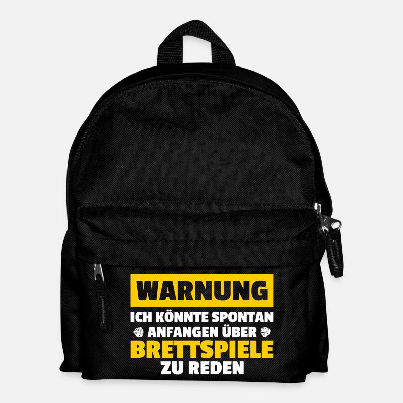 Warning: Board game, board game - Kids' Backpack - black