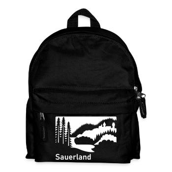 Sauerland Silhouette Landschaft Autobahnschild - Kinder Rucksack - Schwarz - Vorne