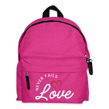 ❤️L’amour ne manque jamais - 1 Corinthiens 13:8 - Sac à dos Enfant - fuchsia - Devant