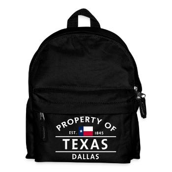Texas Dallas Motiv mit Flagge - Kinder Rucksack - Schwarz - Vorne