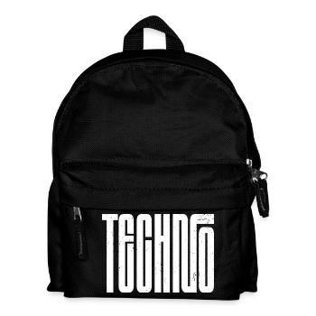Techno Bold Retro Typografie - Kinder Rucksack - Schwarz - Vorne