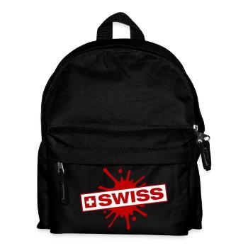 Switzerland Blobs - Kids' Backpack - black - Front