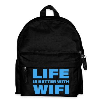LIFE IS BETTER WITH WIFI - Kinder Rucksack - Schwarz - Vorne