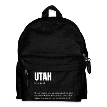 Utah Bold Typography Adventure - Kids' Backpack - black - Front
