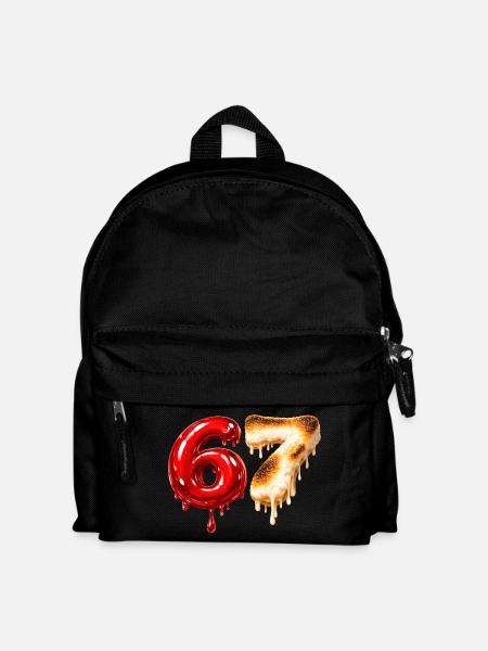 67 - 6 7 - Six Seven Meme - Kinder Rucksack - Schwarz