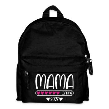 Mama 2027 loading Herzchen Ladebalken - Kinder Rucksack - Schwarz - Vorne