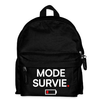 SURVIVAL MODE | Minimal humor, fatigue - Kids' Backpack - black - Front