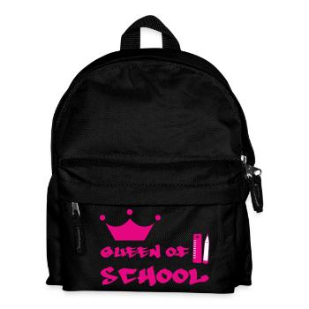 Queen of the Schoolyard: Girly Design Crowned - Kids' Backpack - black - Front