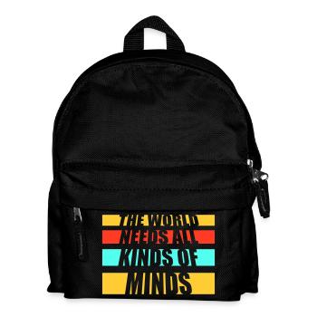 The World Needs All Kinds Of Minds Inspirierend - Kinder Rucksack - Schwarz - Vorne