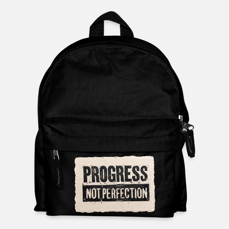 Progress-not-perfection - Kinder Rucksack - Schwarz