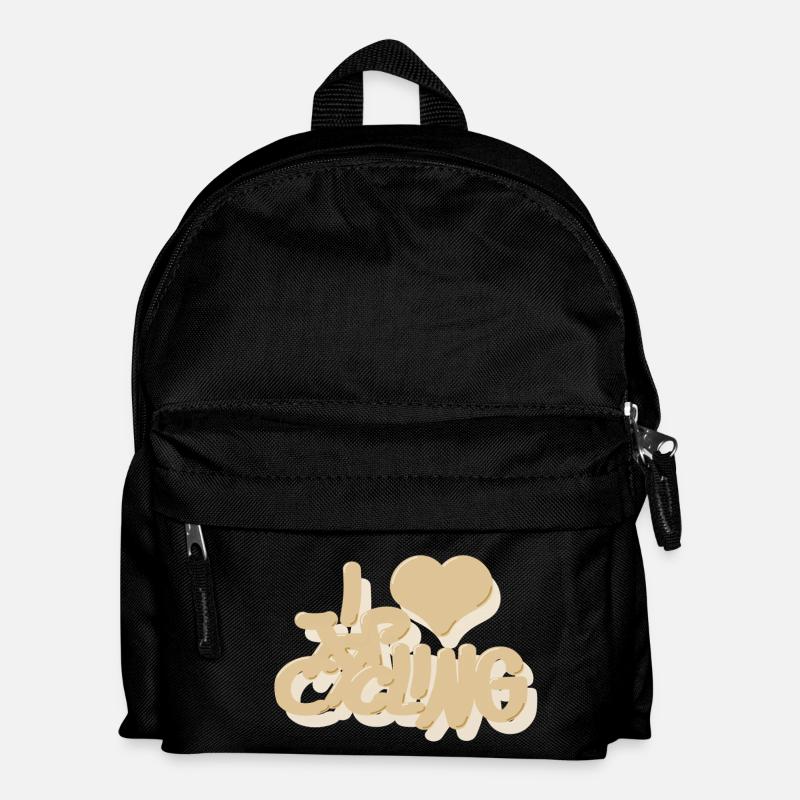 I_love_Cycling_beige - Kids' Backpack - black