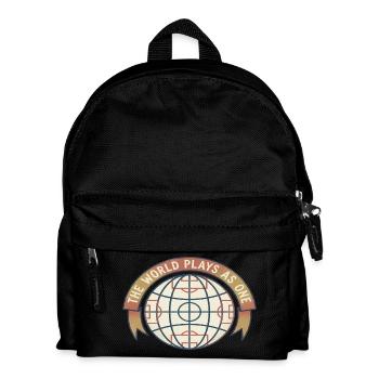Vintage Globe Soccer Football Fan Retro Shirt - Kids' Backpack - black - Front