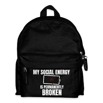 Mon énergie sociale est définitivement brisée Introverti - Sac à dos Enfant - noir - Devant