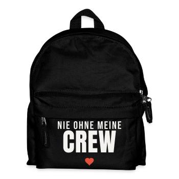 Nie ohne meine Crew Spruch Team Freunde Gruppe - Kinder Rucksack - Schwarz - Vorne