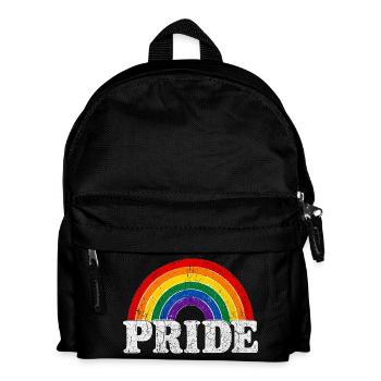Pride Rainbow Vintage Regenbogen Shirt Sticker - Kinder Rucksack - Schwarz - Vorne