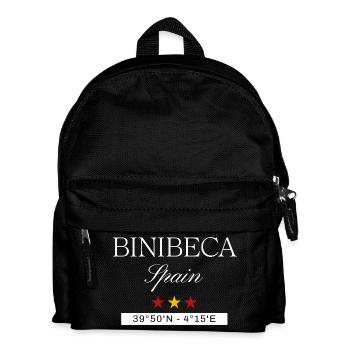 Binibeca Spanien Souvenir – Reise minimalistisch - Kinder Rucksack - Schwarz - Vorne