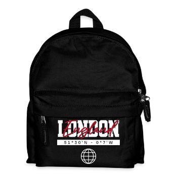 London England Koordinaten Reise Souvenir - Kinder Rucksack - Schwarz - Vorne