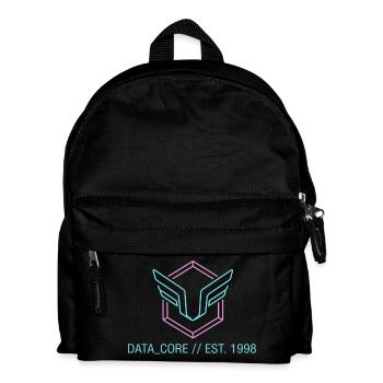 Cyberpunk & Synthwave Symbol Data Core 1998  - Kinder Rucksack - Schwarz - Vorne