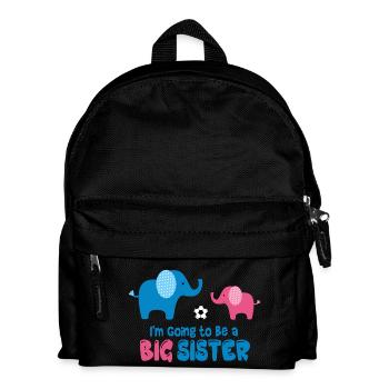 Big Sister Elephant - Kinder Rucksack - Schwarz - Vorne