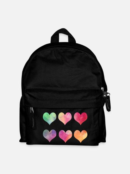 Bunte Herzen - Regenbogen Herzen Valentinstag - Kids' Backpack - black