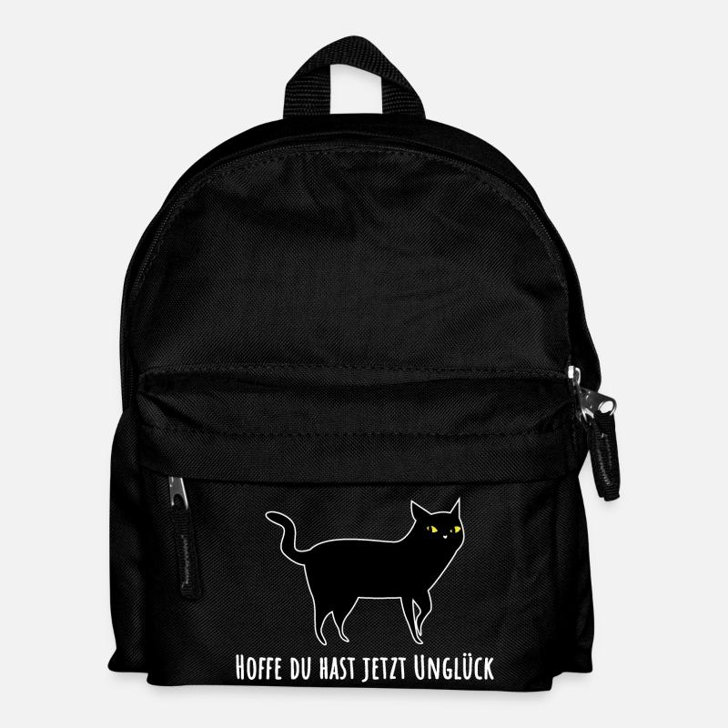 Black cat with bad luck - Kids' Backpack - black