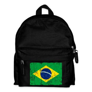 Brasilien Flagge Vintage-Effekt - Kinder Rucksack - Schwarz - Vorne