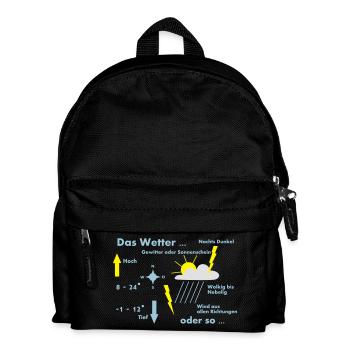 wetter wetterkarte europa - Kinder Rucksack - Schwarz - Vorne