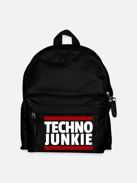 Techno Rave Junkie - Kinder Rucksack - Schwarz
