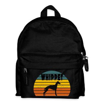 Whippet Silhouette' Cool Dog Whippet - Kinder Rucksack - Schwarz - Vorne