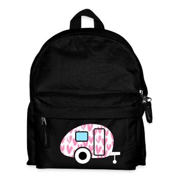 Caravan Caravan Pink Hearts Painted Camping Decoration - Kids' Backpack - black - Front