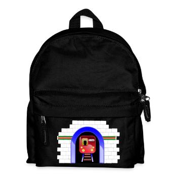 Blue Tunnel Train in Archway - Kids' Backpack - black - Front