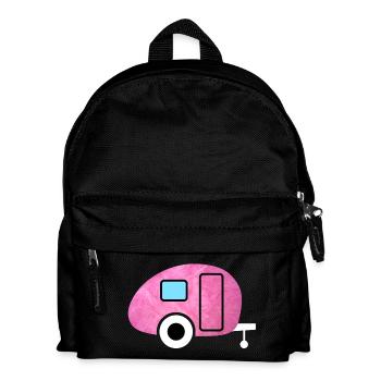 Caravan Camping hygge pink fluffy Caravan Fan - Kids' Backpack - black - Front