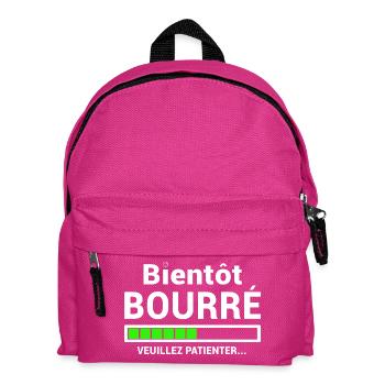 BIENTÔT BOURRE VEUILLEZ PATIENTER - Sac à dos Enfant - fuchsia - Devant