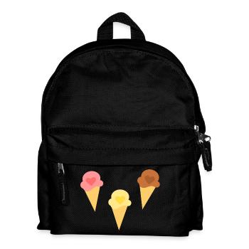 Ice Cream Heart Ice Cream Strawberry Ice Cream Vanilla Ice Cream Chocolate Ice Cream - Kids' Backpack - black - Front